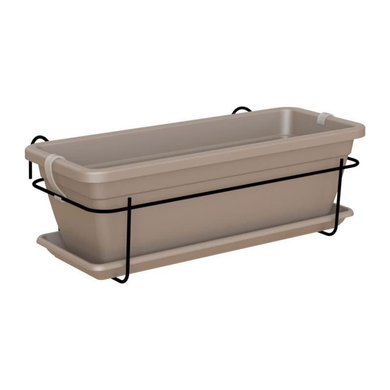 ARTEVASI Kit balcon Jardiniere VENEZIA - 50cm taupe - 50 x 19,5 x h16, ARTEVASI Kit balcon Jardiniere VENEZIA - 50cm taupe - 50 x 19,5 x h16,