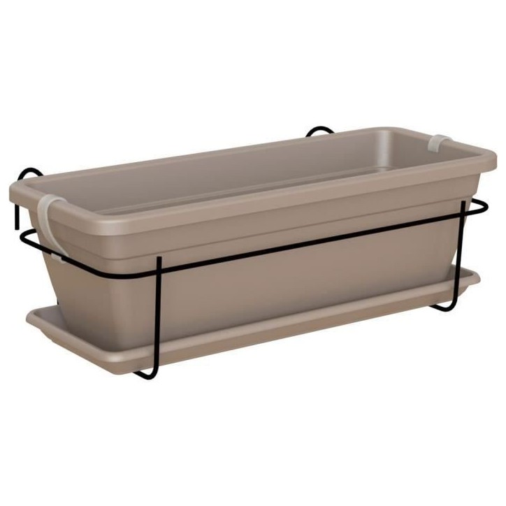 ARTEVASI Kit balcon Jardiniere VENEZIA - 50cm taupe - 50 x 19,5 x h16,3 cm - 1,16L ARTEVASI Kit balcon Jardiniere VENEZIA - 50cm taupe - 50 x 19,5 x h16,3 cm - 1,16L
