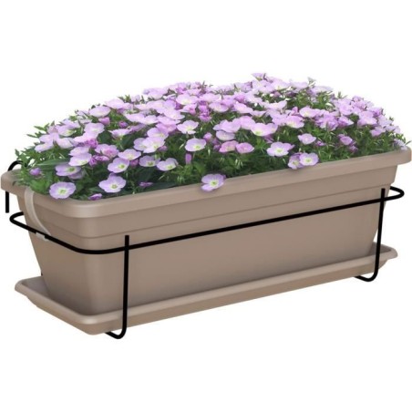 ARTEVASI Kit balcon Jardiniere VENEZIA - 50cm taupe - 50 x 19,5 x h16,3 cm - 1,16L