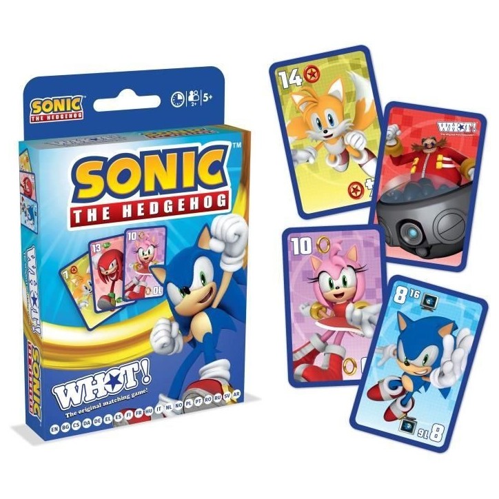 Whot! Sonic the Hedgehog - Jeu de cartes - WINNING MOVES - Jeu de cartes aux couleurs de Sonic pour toute la famille. Whot! Sonic the Hedgehog - Jeu de cartes - WINNING MOVES - Jeu de cartes aux couleurs de Sonic pour toute la famille.