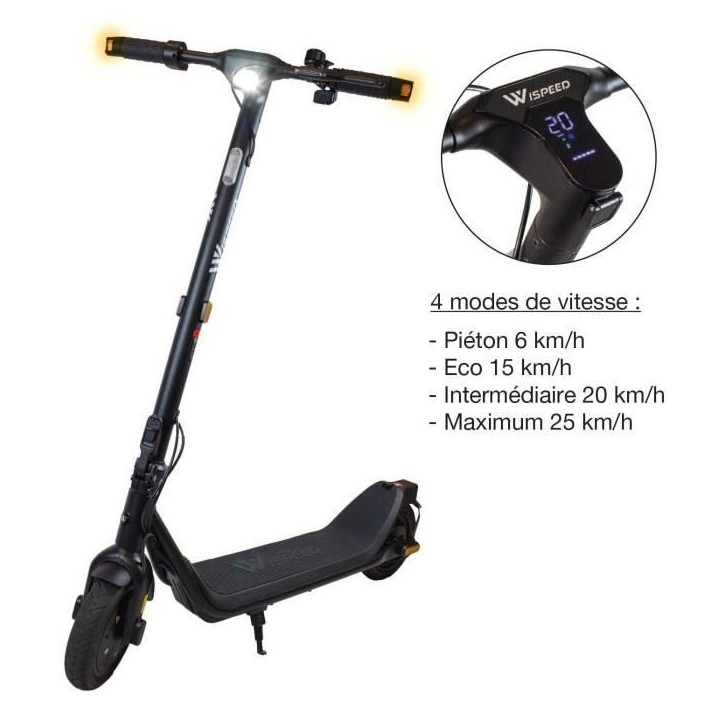 Trottinette électrique - WISPEED - C8-40 PRO - 250 W nominal - 8,5'' - 4Ah 36 V- Noir Trottinette électrique - WISPEED - C8-40 PRO - 250 W nominal - 8,5'' - 4Ah 36 V- Noir