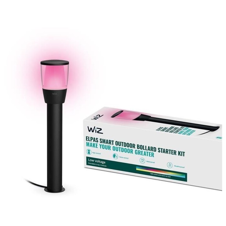 Kit de Démarrage Borne Connectée WIZ ELPAS 12V Extérieur - Windmills - Aluminium - LED intégrée - Noir Kit de Démarrage Borne Connectée WIZ ELPAS 12V Extérieur - Windmills - Aluminium - LED intégrée - Noir