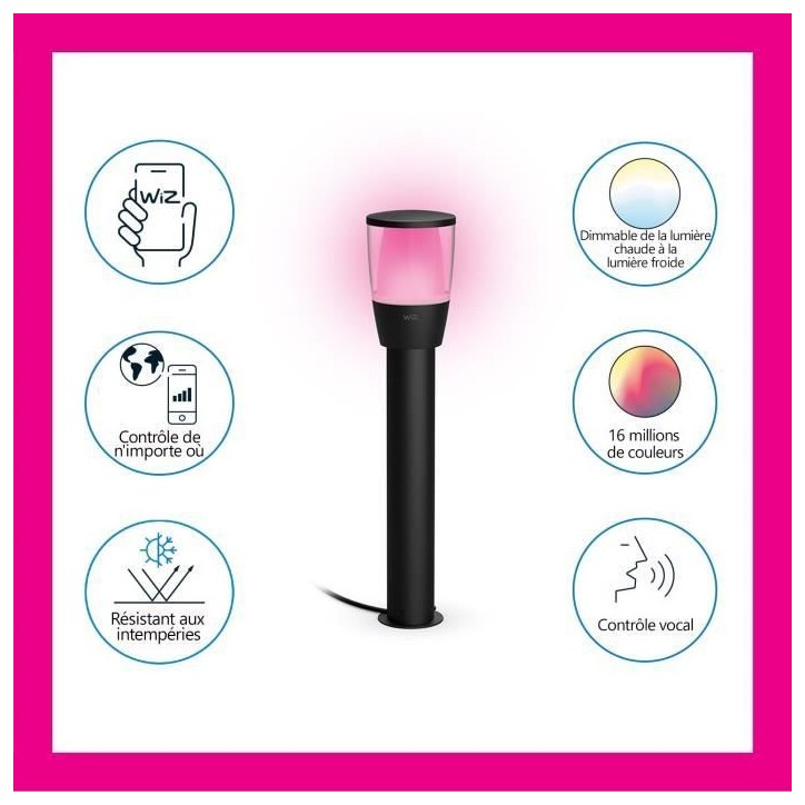 Kit de Démarrage Borne Connectée WIZ ELPAS 12V Extérieur - Windmills - Aluminium - LED intégrée - Noir Kit de Démarrage Borne Connectée WIZ ELPAS 12V Extérieur - Windmills - Aluminium - LED intégrée - Noir