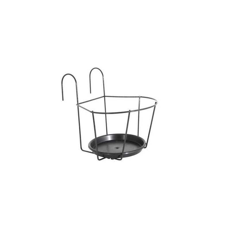 ARTEVASI Porte-Pot pour balcon avec Soucoupe - Gris anthracite - 25 x ARTEVASI Porte-Pot pour balcon avec Soucoupe - Gris anthracite - 25 x