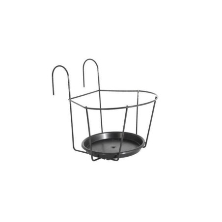 ARTEVASI Porte-Pot pour balcon avec Soucoupe - Gris anthracite - 25 x