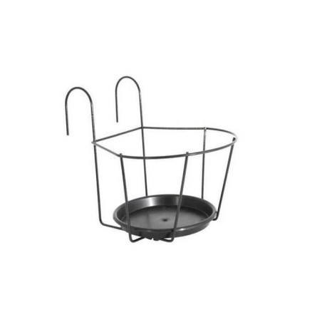 ARTEVASI Porte-Pot pour balcon avec Soucoupe - Gris anthracite - 25 x 25 cm