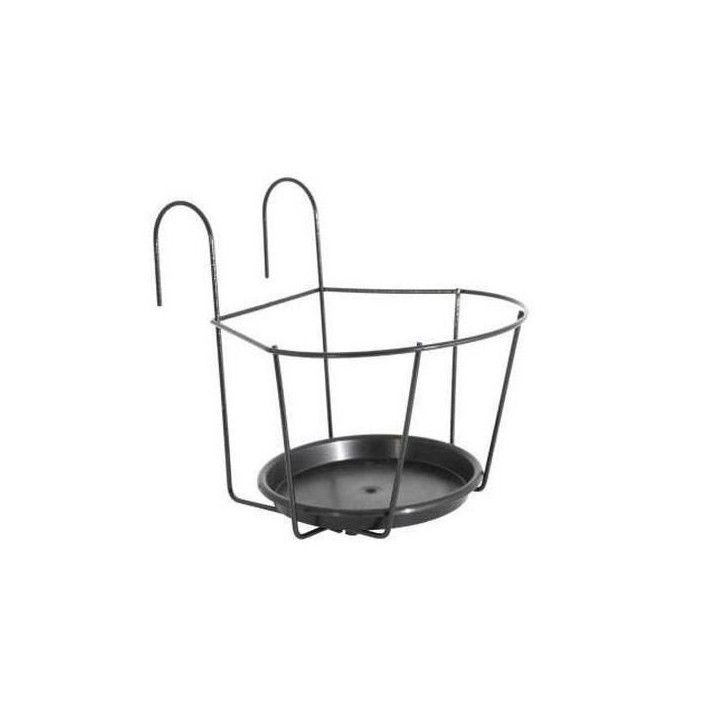 ARTEVASI Porte-Pot pour balcon avec Soucoupe - Gris anthracite - 25 x 25 cm