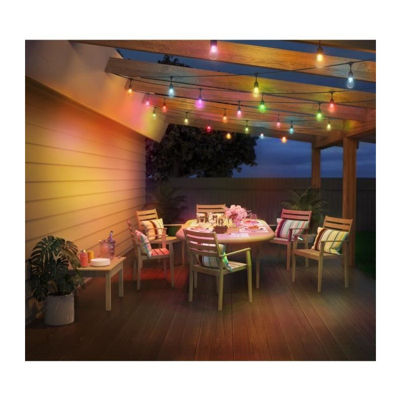 Guirlande Connectée - WIZ - Extérieur - 15m - 12 ampoules - LED - Mu Guirlande Connectée - WIZ - Extérieur - 15m - 12 ampoules - LED - Mu