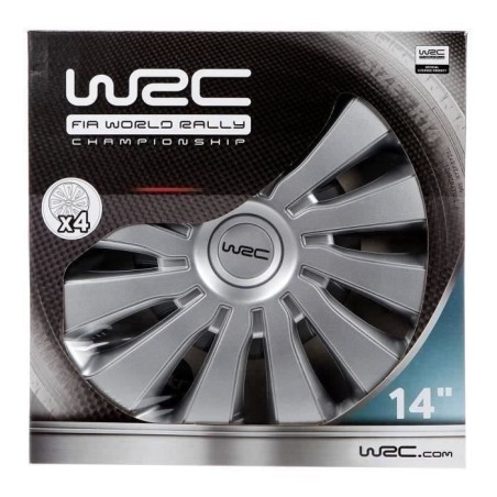 Lot de 4 enjoliveurs Gris métallisés 14 pouces - WRC - SEPANG - Look