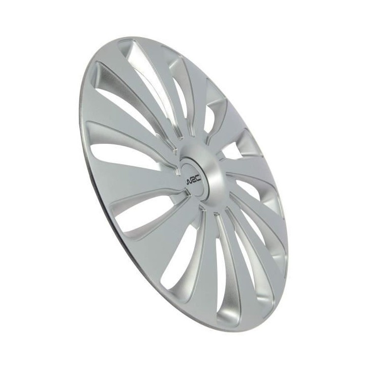 Lot de 4 enjoliveurs Gris métallisés 14 pouces - WRC - SEPANG - Look sportif - Fixation simple et rapide par clips