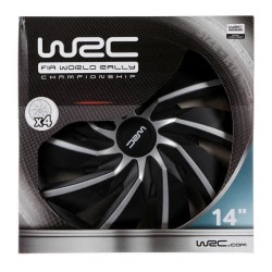 Lot de 4 enjoliveurs Bi-couleur gris & noir 14 pouces - WRC - TURBO -