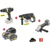 X-FIT PACK « GROS oeUVRE » 3 machines 18V + 2 batteries 18V 3.0Ah :
