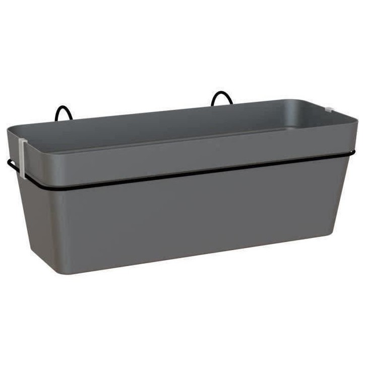 ARTEVASI Kit balcon Jardiniere CAPRI RE 50cm anthracite - 50,2 x 28,5 x h20 cm - 1,45L ARTEVASI Kit balcon Jardiniere CAPRI RE 50cm anthracite - 50,2 x 28,5 x h20 cm - 1,45L