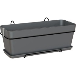 ARTEVASI Kit Jardiniere CAPRI - 50cm anthracite - 50,2 x 28,5 x h20,7