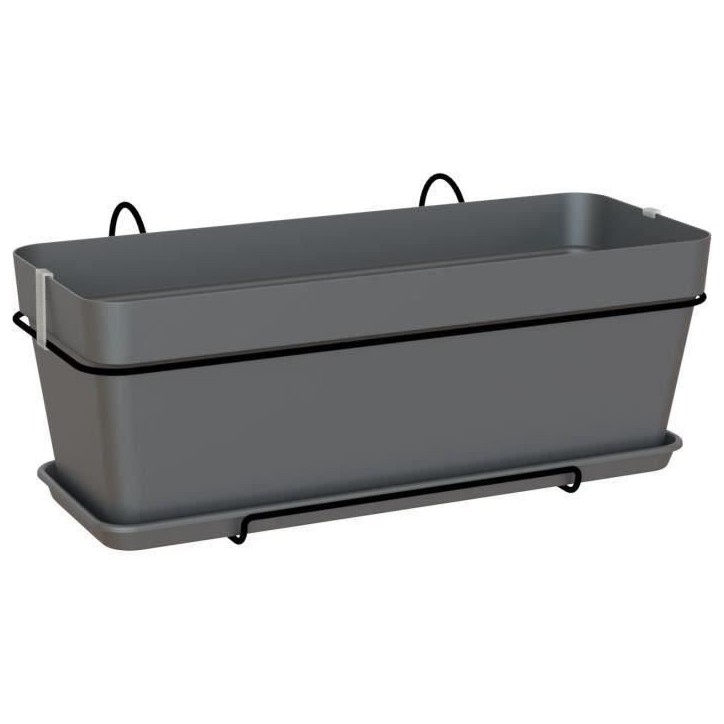 ARTEVASI Kit Jardiniere CAPRI - 50cm anthracite - 50,2 x 28,5 x h20,7 cm - 1,54L ARTEVASI Kit Jardiniere CAPRI - 50cm anthracite - 50,2 x 28,5 x h20,7 cm - 1,54L