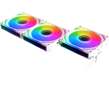 XIGMATEK - Starlink Ultra Arctic (Blanc) - Pack 3 Ventilateurs PC - 3x120mm ARGB - 800-2000 RPM - 29,2 dBA - 68,5 CFM - Hub incl