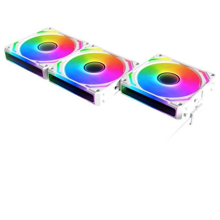 XIGMATEK - Starlink Ultra Arctic (Blanc) - Pack 3 Ventilateurs PC - 3x120mm ARGB - 800-2000 RPM - 29,2 dBA - 68,5 CFM - Hub incl XIGMATEK - Starlink Ultra Arctic (Blanc) - Pack 3 Ventilateurs PC - 3x120mm ARGB - 800-2000 RPM - 29,2 dBA - 68,5 CFM - Hub incl