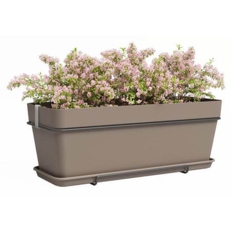 ARTEVASI Kit Jardiniere - Plastique - Taupe - Rectangulaire - L50,2 x P28,5 x H20,7cm