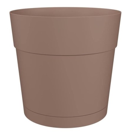 ARTEVASI Pot de fleurs rond CAPRI LARGE - Plastique - Réservoir d'eau - diametre 30 cm - Taupe - L 29,5 X P 29,5 H 28,2 cm