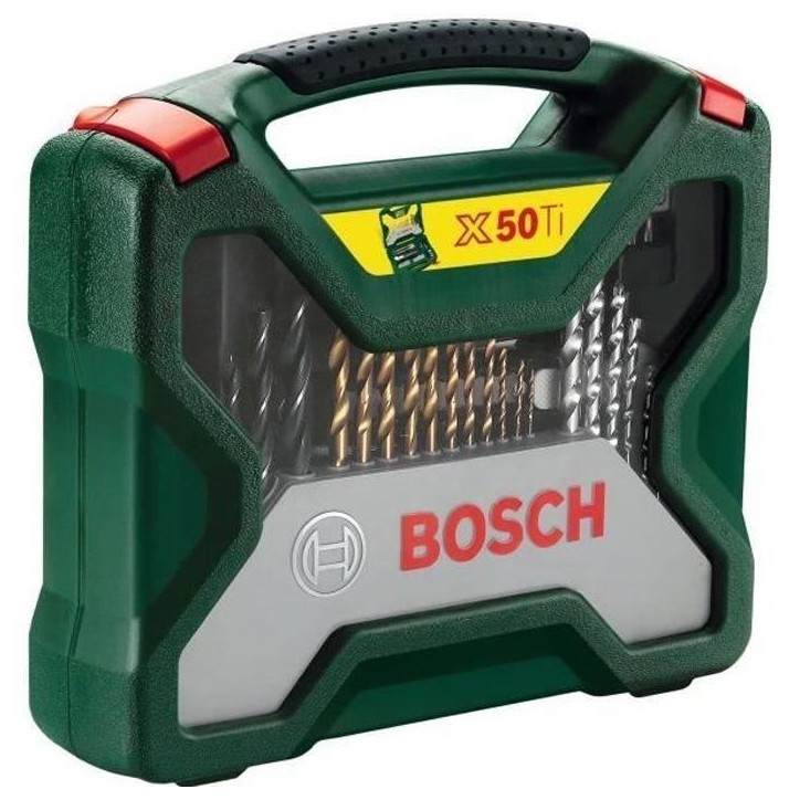 Set mixte vissage-perçage Bosch - Coffret X-Line Titane de forets et d'embouts de vissage, 50 pieces Set mixte vissage-perçage Bosch - Coffret X-Line Titane de forets et d'embouts de vissage, 50 pieces