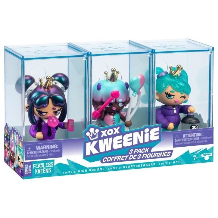 Pack de poupées - XOX KWEENIE - Série Fearless - 13 cm - 3 poupées incluses - Finitions uniques