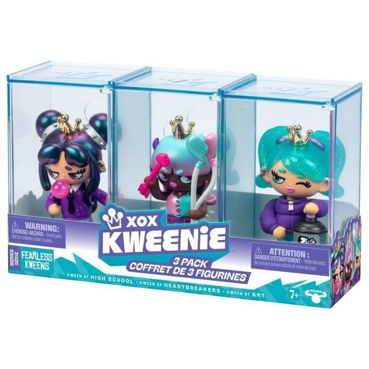 Pack de poupées - XOX KWEENIE - Série Fearless - 13 cm - 3 poupées incluses - Finitions uniques