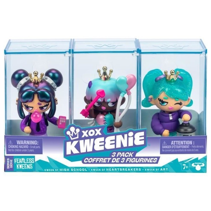Pack de poupées - XOX KWEENIE - Série Fearless - 13 cm - 3 poupées incluses - Finitions uniques