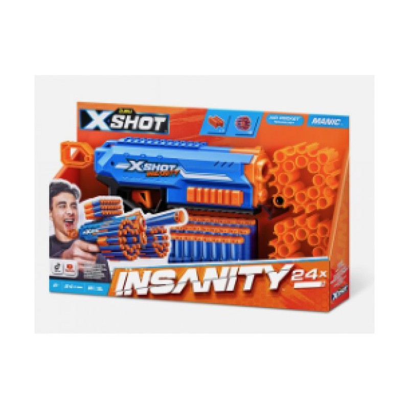 Lanceur de fléchettes - ZURU - X-SHOT Manic - Capacité 47 fléchette Lanceur de fléchettes - ZURU - X-SHOT Manic - Capacité 47 fléchette