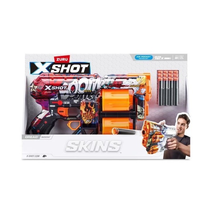 Lanceur de fléchettes - ZURU - X-SHOT Dread - Canons rotatifs doubles - 7 designs - Portée 27 m Lanceur de fléchettes - ZURU - X-SHOT Dread - Canons rotatifs doubles - 7 designs - Portée 27 m