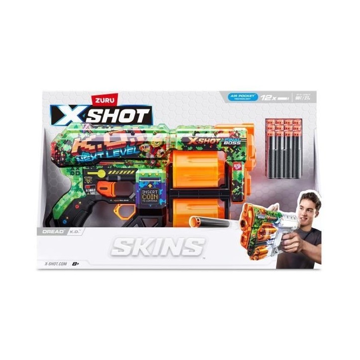 Lanceur de fléchettes - ZURU - X-SHOT Dread - Canons rotatifs doubles - 7 designs - Portée 27 m Lanceur de fléchettes - ZURU - X-SHOT Dread - Canons rotatifs doubles - 7 designs - Portée 27 m