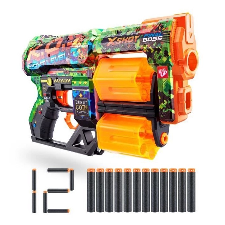 Lanceur de fléchettes - ZURU - X-SHOT Dread - Canons rotatifs doubles - 7 designs - Portée 27 m Lanceur de fléchettes - ZURU - X-SHOT Dread - Canons rotatifs doubles - 7 designs - Portée 27 m