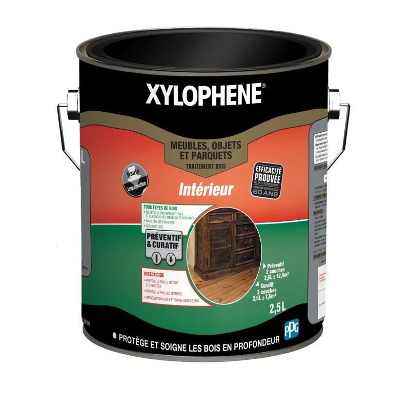 Traitement spécial meubles, objets & parquets - XYLOPHENE - 2,5 L Traitement spécial meubles, objets & parquets - XYLOPHENE - 2,5 L