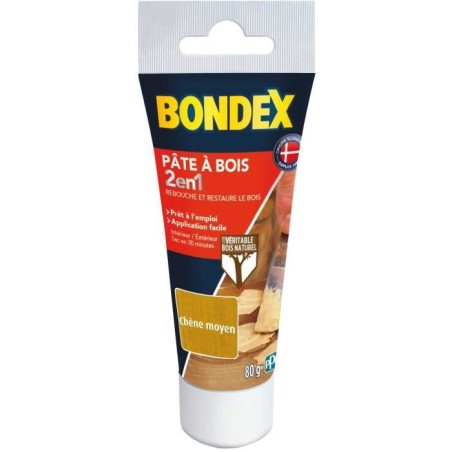 Pâte a bois chene moyen - BONDEX - 420479 - 80 g