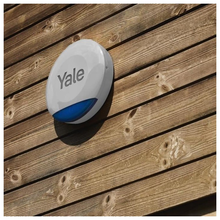Sirene extérieure - YALE - Pour alarme intelligente - 100 dB et lumieres LED clignotantes - Gris