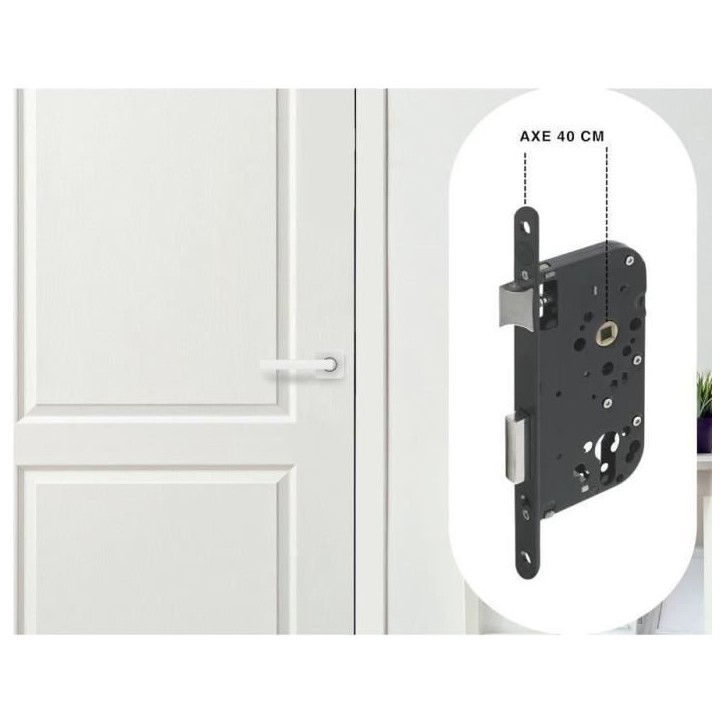 Serrure a encastrer trou de cylindre - YALE - Y60R-A40/N - Axe 40mm - Coffre 148mm - Porte d'entrée, locaux sensibles - Noir Serrure a encastrer trou de cylindre - YALE - Y60R-A40/N - Axe 40mm - Coffre 148mm - Porte d'entrée, locaux sensibles - Noir