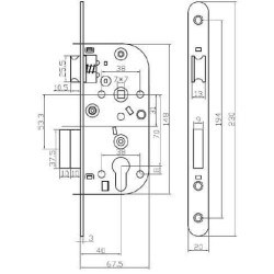 Serrure a encastrer trou de cylindre - YALE - Y60R-A40/N - Axe 40mm -