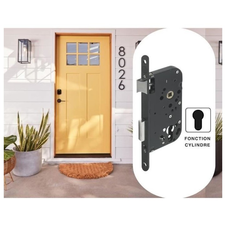 Serrure a encastrer trou de cylindre - YALE - Y60R-A40/N - Axe 40mm - Coffre 148mm - Porte d'entrée, locaux sensibles - Noir Serrure a encastrer trou de cylindre - YALE - Y60R-A40/N - Axe 40mm - Coffre 148mm - Porte d'entrée, locaux sensibles - Noir