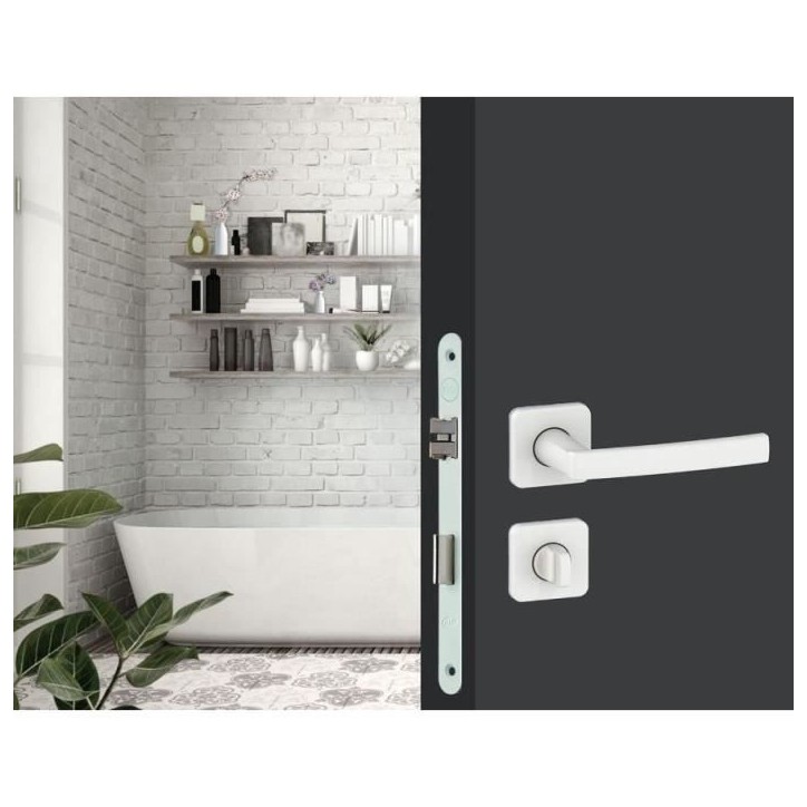 Serrure a encastrer a condamnation - YALE - Y73R-A40/B/SC - Axe 40 mm, coffre 135 mm - Certifié NF Niveau 2 - Blanc, Gâche inc