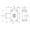 YALE - YV25DE-40 Verrou cylindre double 5 goupilles diametre 23 mm - l