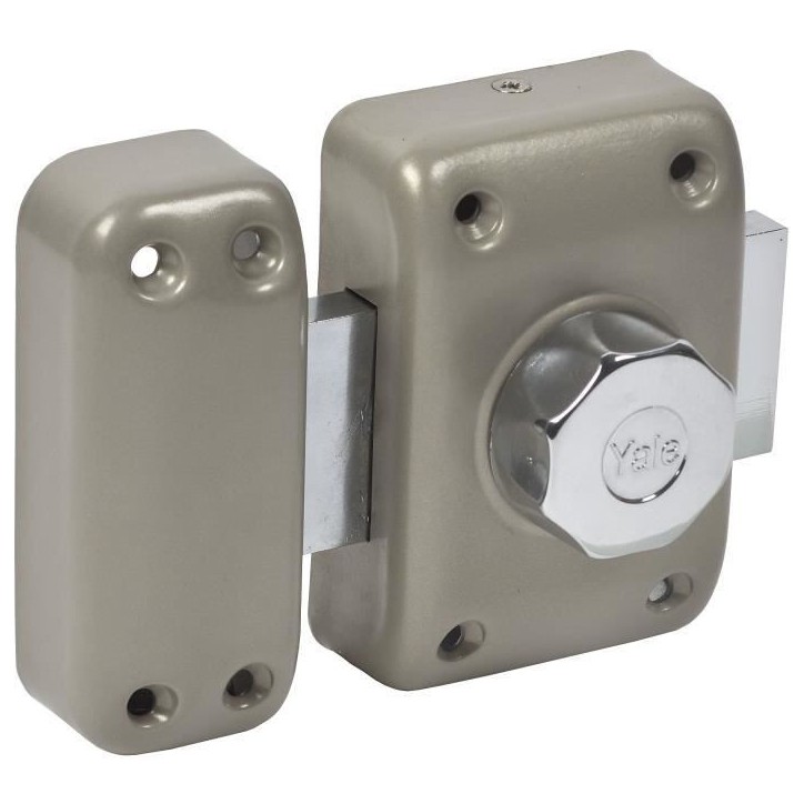 Verrou targette YALE YV20BTS - Bouton sans cylindre - Aluminium - Niveau de sécurité 6