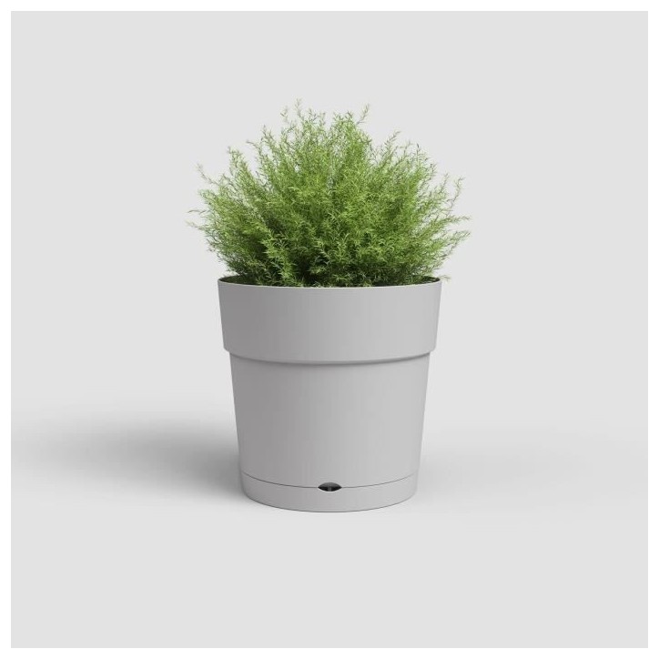 ARTEVASI Pot de fleurs rond CAPRI LARGE - Plastique - Réservoir d'eau - diametre 30 cm - Gris clair - L 29,5 X P 29,5 H 28,2 cm ARTEVASI Pot de fleurs rond CAPRI LARGE - Plastique - Réservoir d'eau - diametre 30 cm - Gris clair - L 29,5 X P 29,5 H 28,2 cm