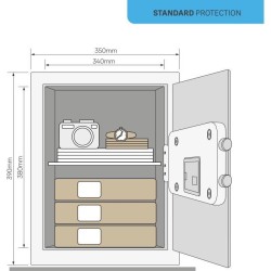 Coffre-fort Électronique a Alarme - YALE - YEC/390/DB2 - Large 40L