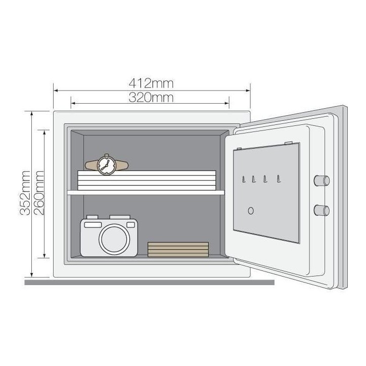 Coffre-fort ignifuge YALE a serrure électronique - Format domestique H.35 x l.41 x P.36 cm (19 L)