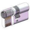 Cylindre YALE série 500+ 40x40 mm nickelé - 5 goupilles - Protection