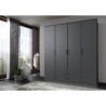 Armoire - Décor Graphite - 4 portes battantes - 2 tiroirs - L180 x P5