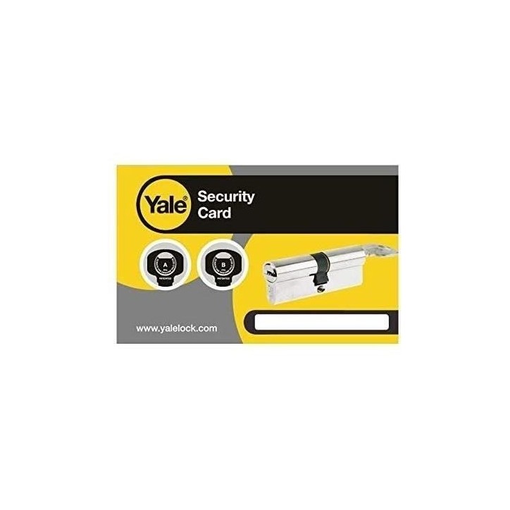 Demi-Cylindre de Serrure - YALE - YC1000+ - 30x10 mm - 6 Goupilles - 4 Clés réversibles - Nickelé