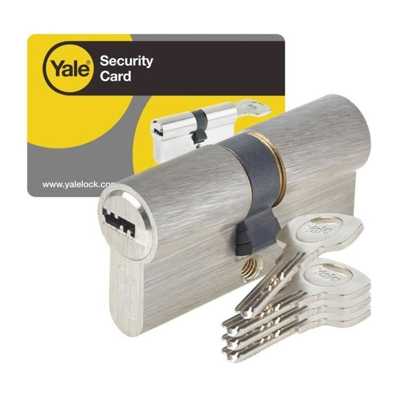 Cylindre Série 1000+ débrayable 40x40 mm nickelé - YALE - 6 goupill Cylindre Série 1000+ débrayable 40x40 mm nickelé - YALE - 6 goupill