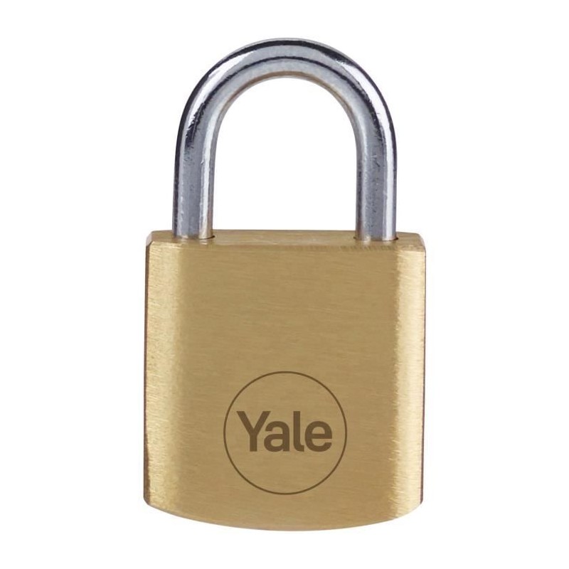 Cadenas laiton - YALE - Y110B/20/111/4 - 20mm - Anse acier - 3 clés Cadenas laiton - YALE - Y110B/20/111/4 - 20mm - Anse acier - 3 clés