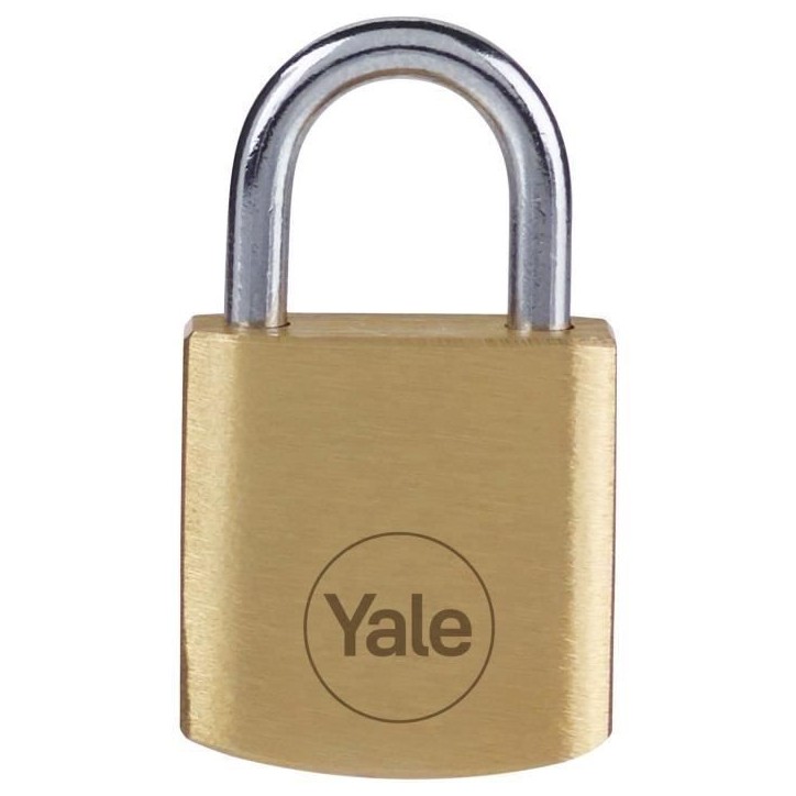 Cadenas laiton - YALE - Y110B/20/111/4 - 20mm - Anse acier - 3 clés Cadenas laiton - YALE - Y110B/20/111/4 - 20mm - Anse acier - 3 clés