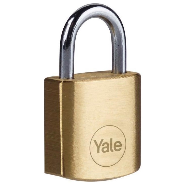 Cadenas laiton - YALE - Y110B/20/111/4 - 20mm - Anse acier - 3 clés Cadenas laiton - YALE - Y110B/20/111/4 - 20mm - Anse acier - 3 clés